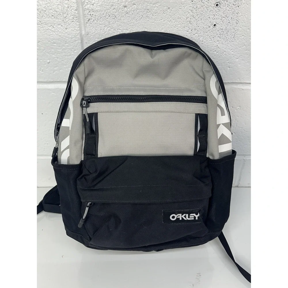 Oakley FS Colorblock‎ Cordura Nylon Backpack Black Gray Spellout